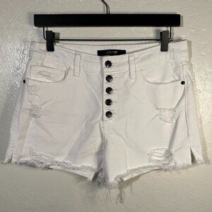 Joe’s Jeans Button Fly Distressed Denim Shorts in True White
